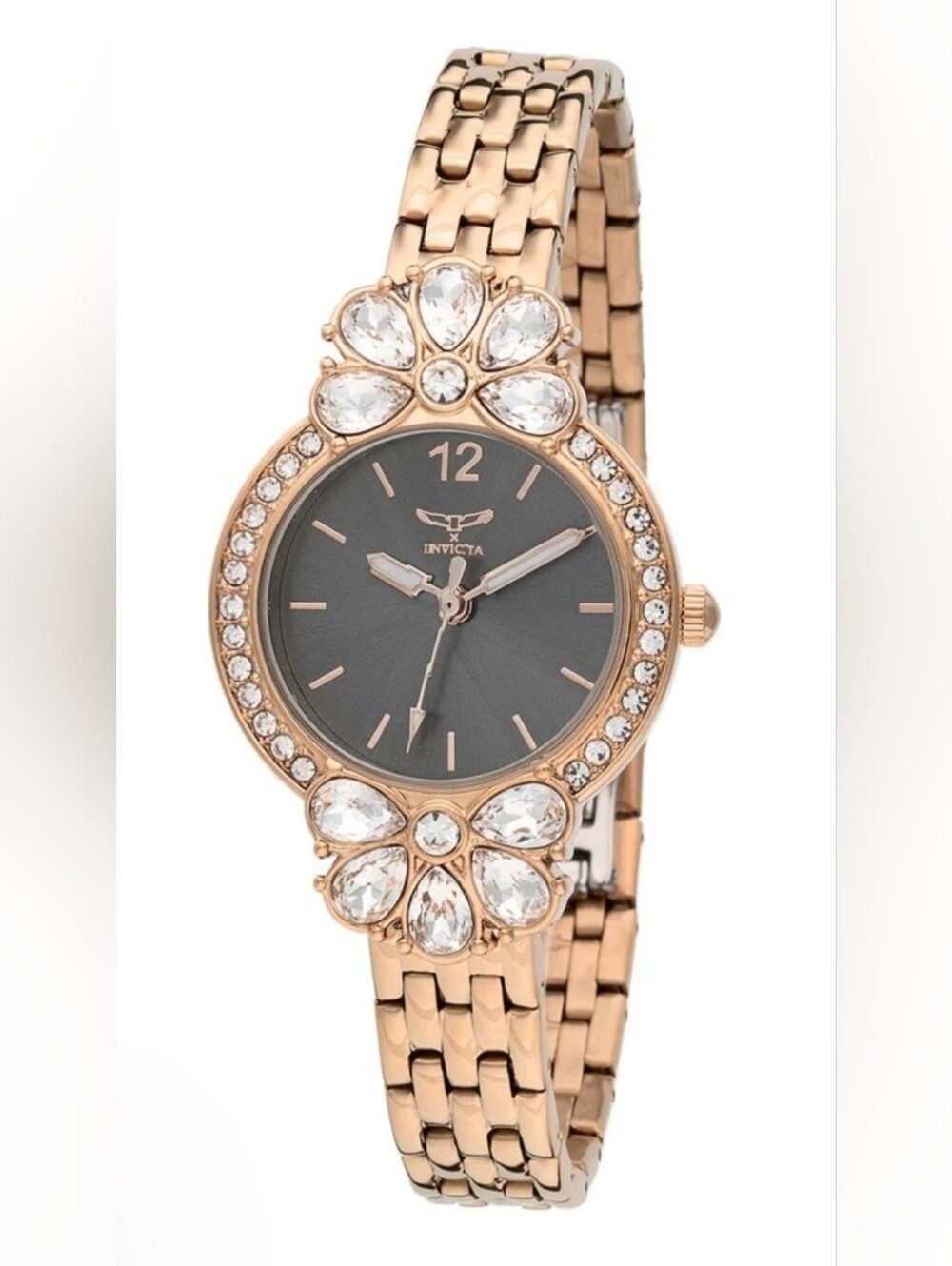 NWT Invicta Wildflower Women's Watch - 30mm Rose Gold 69110 Charcoal Copper Dial